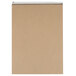 A white rectangular spiral notebook with black lines and a brown suede cover.
