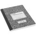 A black and white wide ruled composition notebook cover.