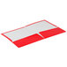 A red Oxford file folder with high gloss laminated paper and 2 pockets.