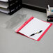 Oxford 55811EE 8 1/2" x 11" Red Clear Front Report Cover with 3-Prong Fastener, Letter - 25/Box Main Thumbnail 9