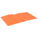 An orange paper folded on a white background.