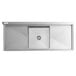 Regency 71" 16 Gauge Stainless Steel One Compartment Commercial Sink with Galvanized Steel Legs and 2 Drainboards - 23" x 23" x 12" Bowl Main Thumbnail 6