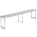 A Regency stainless steel rectangular table-mounted overshelf.