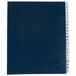 A dark blue Pendaflex desk file with white letters on it.