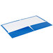 A blue Oxford letter size file folder with white accents.