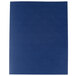 A navy blue rectangular Oxford paper pocket folder with a white border.