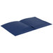 A navy blue Oxford letter size paper pocket folder with a linen finish and two pockets.
