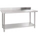 Regency 24" x 60" 16-Gauge Stainless Steel Commercial Work Table with 4" Backsplash and Undershelf Main Thumbnail 2