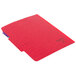 A red file folder with a purple edge and label.