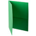 A light green Oxford embossed paper pocket folder with pockets.