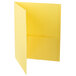 A yellow Oxford embossed paper pocket folder.