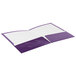Oxford 51726EE Letter Size 2-Pocket High Gloss Laminated Paper Pocket Folder, Purple - 25/Box Main Thumbnail 5