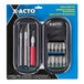 An X-Acto set of tools in a plastic case.