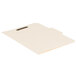 A white file folder with a black handle.