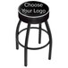 A black Holland Bar Stool with a white NCAA logo on the seat.