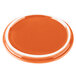 The orange oval lid with a white rim for a Bon Chef porcelain cocotte.