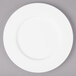 A Bon Chef white bone china salad plate with a wide rim.