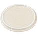 A white porcelain oval lid with a white rim.
