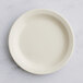 Choice 6 1/2" Ivory (American White) Narrow Rim Stoneware Plate - 36/Case Main Thumbnail 3
