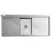 Regency 65" 16 Gauge Stainless Steel One Compartment Commercial Sink with 2 Drainboards - 17" x 23" x 12" Bowl Main Thumbnail 6