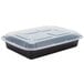 Pactiv Newspring NC989B 58 oz. Black 8 1/2" x 11 1/2" x 1 1/2" VERSAtainer Rectangular Microwavable Container with Lid - 150/Case Main Thumbnail 2