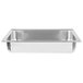 A stainless steel rectangular water pan with a square edge.