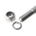 An Avantco mixer bowl bolt and nut set. A bolt and nut with a washer.