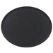 A black oval Cambro non-skid serving tray.