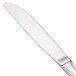 A close-up of a Walco Pacific Rim stainless steel butter knife with a white handle.
