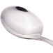 A Walco Luxor bouillon spoon with a black handle and a silver spoon.