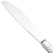 A close-up of a Walco Luxor stainless steel table knife with a silver handle.