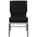 Flash Furniture XU-CH-60096-BK-SV-BAS-GG Black 18 1/2" Wide Church Chair with Communion Cup Book Rack - Silver Vein Frame Main Thumbnail 3