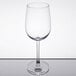 A clear Reserve by Libbey wine glass on a table.