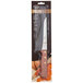 A white Mercer Culinary Praxis stiff boning knife with a rosewood handle in a package.