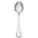 A close-up of a Walco Bosa Nova stainless steel dessert spoon with a white background.