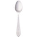A silver Walco Meteor demitasse spoon with a handle on a white background.