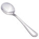 A Walco stainless steel bouillon spoon with a beaded handle.