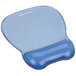 An Innovera blue mouse pad with a gel wrist rest.