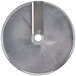 A Robot Coupe 3/8" slicing disc, a circular metal disc with a metal blade in the center.