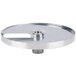 A Robot Coupe 3/8" Slicing Disc, a stainless steel circular plate with a metal handle.