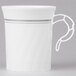 WNA Comet CWM8192WSLVR 8 oz. White Plastic Masterpiece Coffee Cup with Silver Accents - 192/Case Main Thumbnail 2