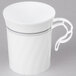 WNA Comet CWM8192WSLVR 8 oz. White Plastic Masterpiece Coffee Cup with Silver Accents - 192/Case Main Thumbnail 3