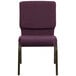 Flash Furniture FD-CH02185-GV-005-GG Plum 18 1/2" Wide Church Chair with Gold Vein Frame Main Thumbnail 3