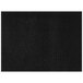 A black faux leather rectangle placemat with white stitching.