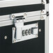 A black Vaultz mobile file chest with a combination lock.