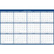 A blue House of Doolittle jumbo wall calendar with white numbers and lines.
