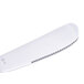A Libbey stainless steel steak knife with a hollow white handle.