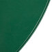 A close-up of a green vinyl round placemat.