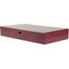 A red rectangular Libbey wooden knife display box with a lid.