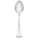 A Walco stainless steel demitasse spoon with a long stem on a white background.